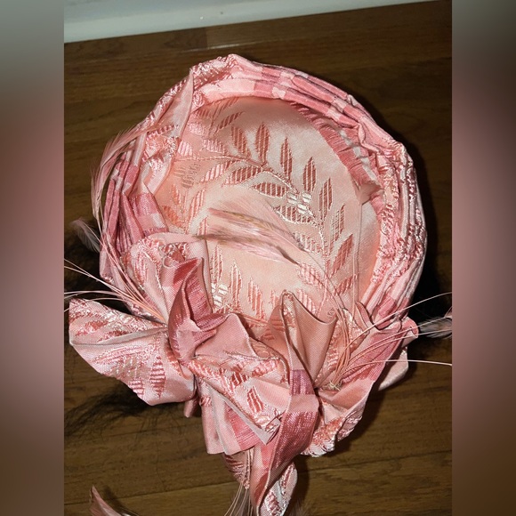 Paula Singleton hat pink feather Easter fascinator wedding church party holiday - Picture 3 of 6